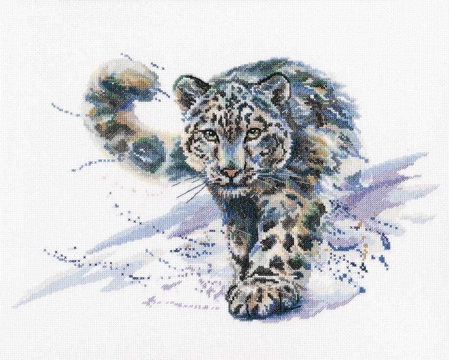 Snow Leopard Counted Cross Stitch Kit